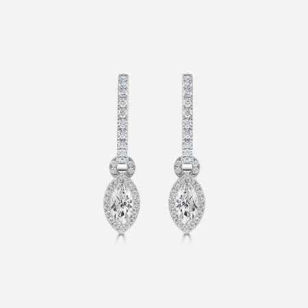 Halo Drop Marquise Earring