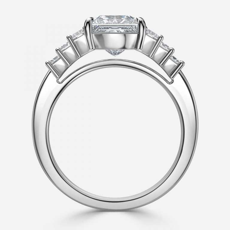 Diya Princess Three Stone Lab Grown Diamond Engagement Ring