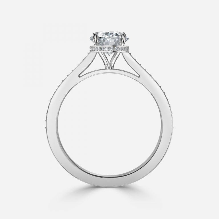 Evelyn Oval Hidden Halo Lab Grown Diamond Engagement Ring