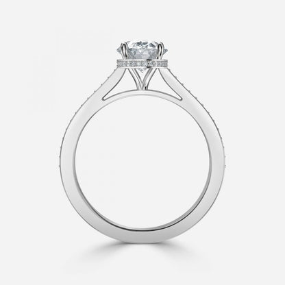 Evelyn Oval Hidden Halo Lab Grown Diamond Engagement Ring