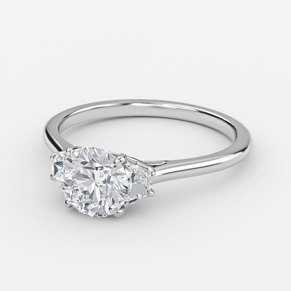 Ilene Round Lab Created Diamond Three Stone Engagement Ring