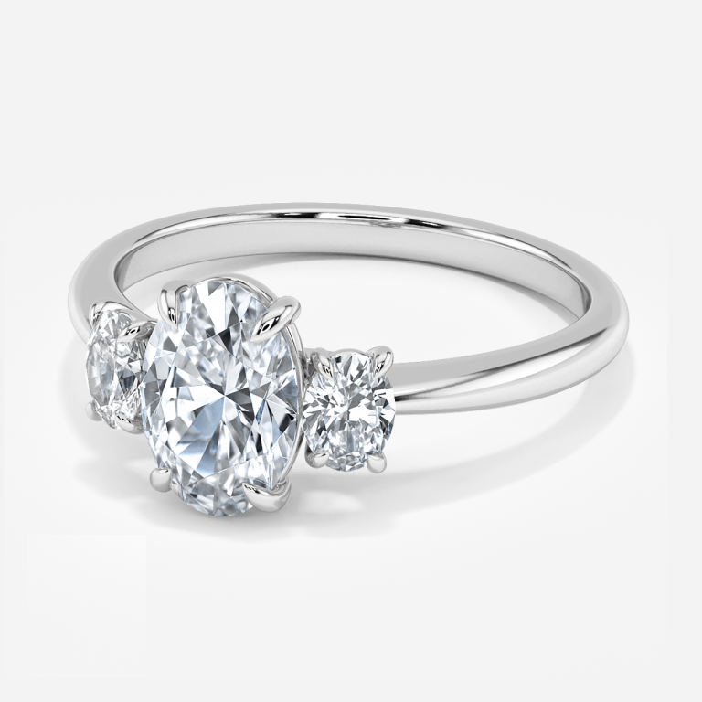 Kylie Oval Three Stone Lab Grown Diamond Engagement Ring