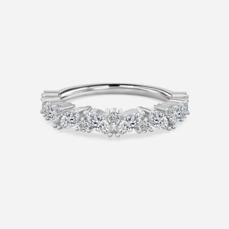 Round And Marquise Diamond Stackable Ring