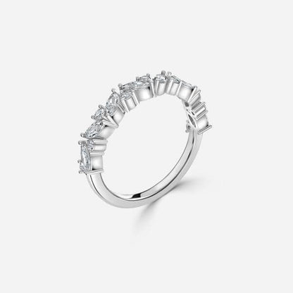 Round And Marquise Diamond Stackable Ring