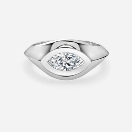 Rosy Marquise Bezel Lab Grown Diamond Engagement Ring