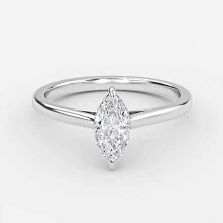 Hazal Marquise Hidden Halo Lab Grown Diamond Engagement Ring