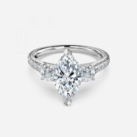 Talia Marquise Three Stone Lab Grown Diamond Engagement Ring