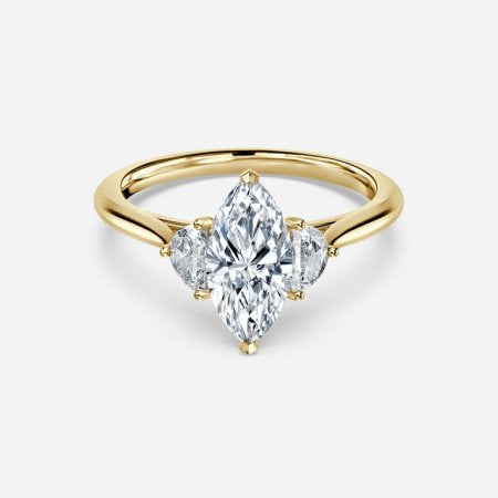 Juliette Marquise Three Stone Lab Grown Diamond Engagement Ring