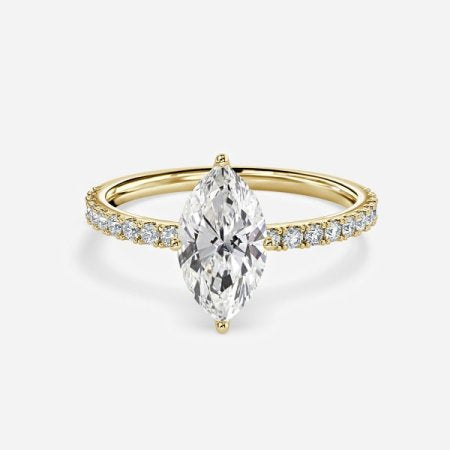 Lepidus Marquise HIdden Halo Lab Grown Diamond Engagement Ring