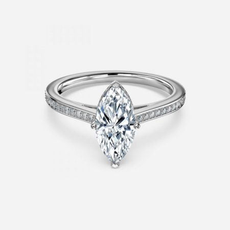 Evelyn Marquise Hidden Halo Lab Grown Diamond Engagement Ring