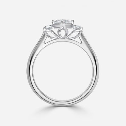 Olivia Marquise Three Stone Lab Grown Diamond Engagement Ring