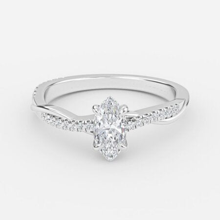 Nefereti Marquise Diamond Band Lab Diamond Engagement Ring