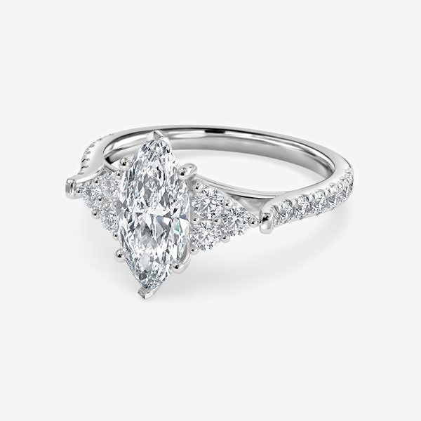 Elizabeth Marquise Three Stone Engagement Ring