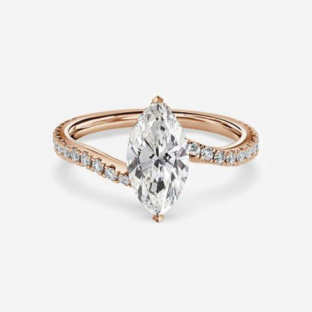 Una Marquise HIdden Halo Lab Grown Diamond Engagement Ring