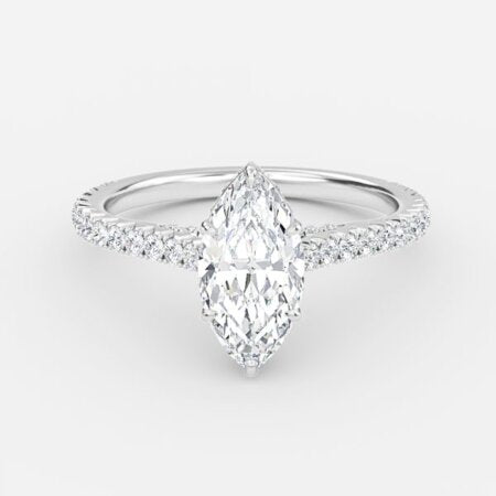 Charles Marquise Hidden Halo Lab Grown Diamond Engagement Ring