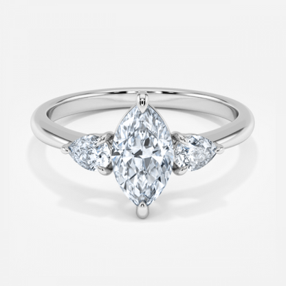 Renai Marquise Three Stone Engagement Ring