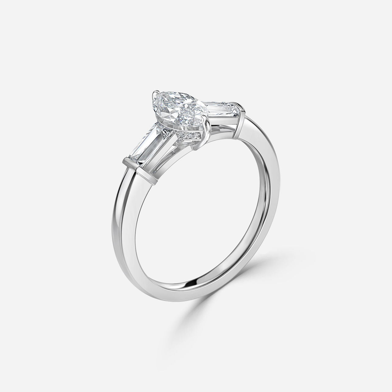 Miriam Marquise Three Stone Engagement Ring