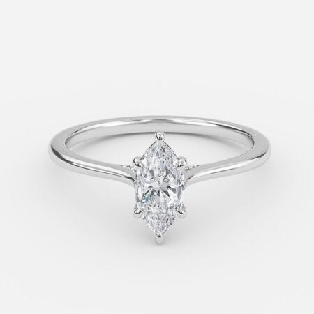 Valencia Marquise Hidden Halo Lab Grown Diamond Engagement Ring