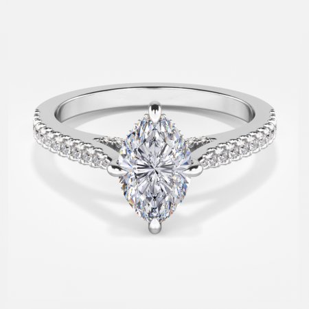 Veronica Marquise Hidden Halo Lab Diamond Engagement Ring