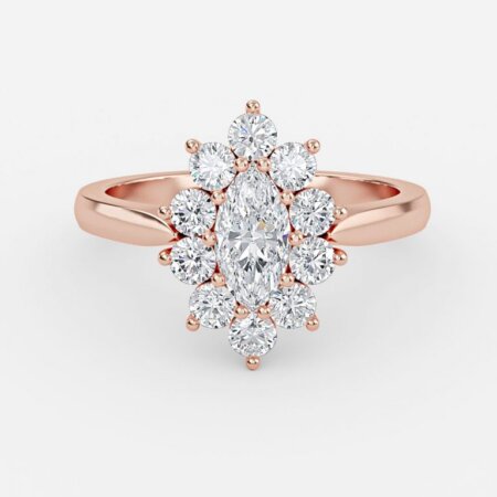 Rohini Marquise Cluster Lab Grown Diamond Engagement Ring