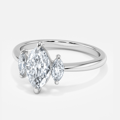 Kylie Marquise Three Stone Engagement Ring