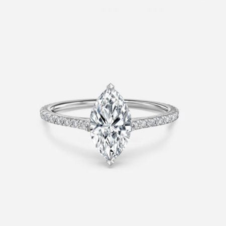 Nanami Marquise Hidden Halo Lab Grown Diamond Engagement Ring