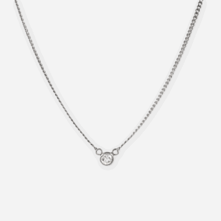 Lab Round Cut Solitaire Pendant