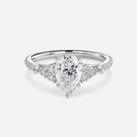 Elizabeth Pear Three Stone Lab Grown Diamond Engagement Ring