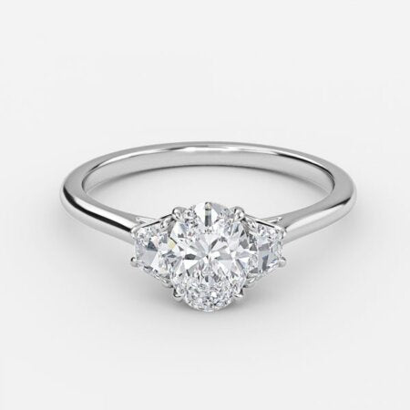 Ilene Oval Three Stone Lab Grown Diamond Engagement Ring