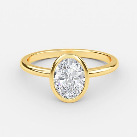 Aerin Oval Bezel Lab Grown Diamond Engagement Ring