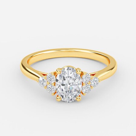 Anika Oval Cluster Lab Grown Diamond Engagement Ring