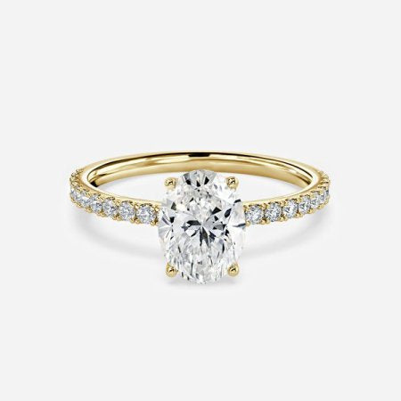 Lepidus Oval Hidden Halo Lab Grown Diamond Engagement Ring