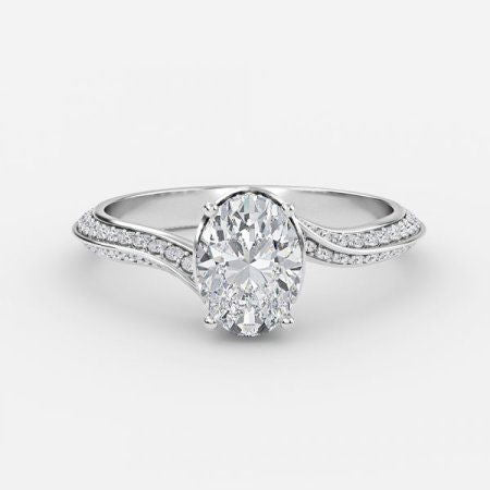 Aria Oval Hidden Halo Lab Grown Diamond Engagement Ring