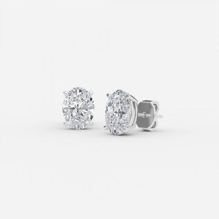 Oval Lab Diamond Stud Earring