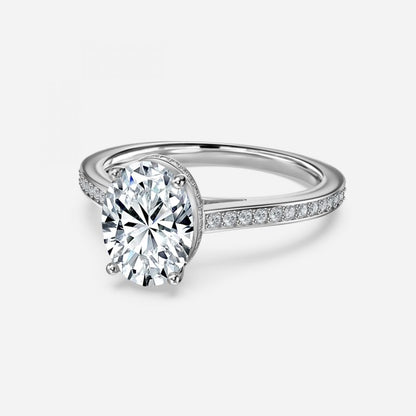Evelyn Oval Hidden Halo Lab Grown Diamond Engagement Ring