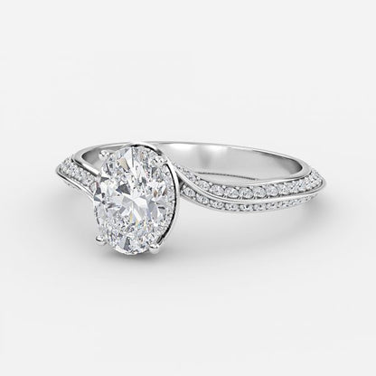Nhẫn đính hôn kim cương nhân tạo Hidden Halo Aria Oval