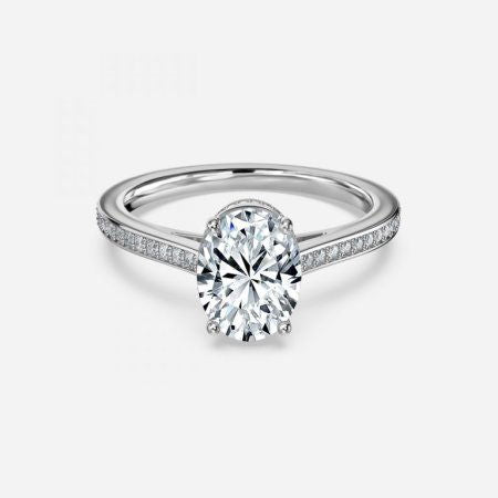 Evelyn Oval Hidden Halo Lab Grown Diamond Engagement Ring