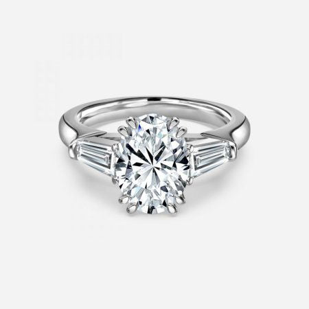 Ava Oval Three Stone Lab Grown Diamond Engagement Ring