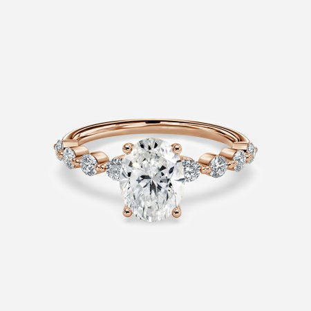 Vivian Oval Unique Lab Grown Diamond Engagement Ring