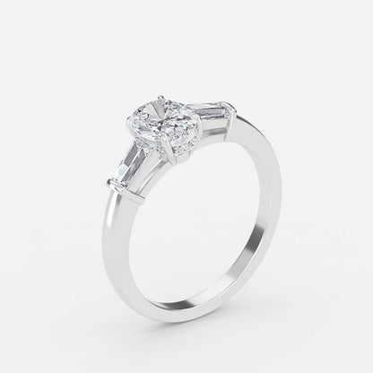 Mirian Oval Three Stone Lab Grown Diamond Engagement Ring