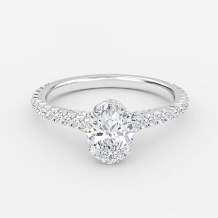 Charles Oval Hidden Halo Lab Grown Diamond Engagement Ring