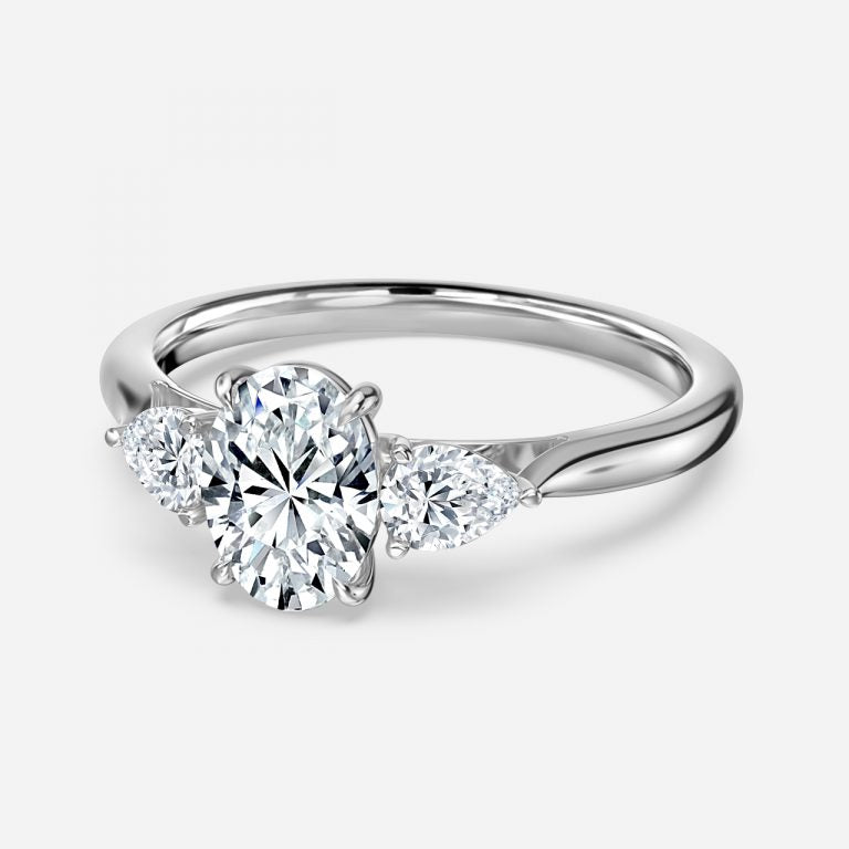 Lavius Oval Three Stone Lab Grown Diamond Engagement Ring