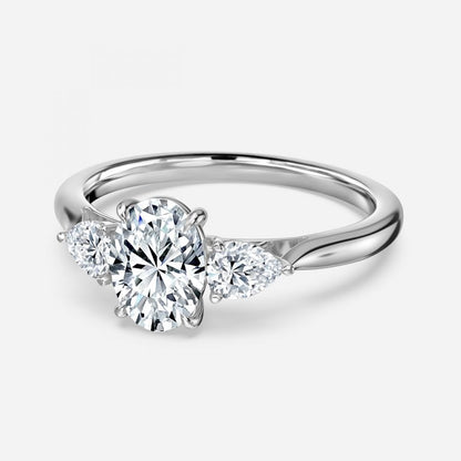 Lavius Oval Three Stone Lab Grown Diamond Engagement Ring