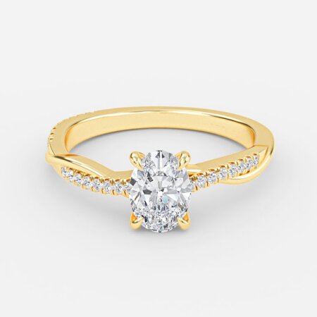 Nefereti Oval Diamond Band Lab Grown Diamond Engagement Ring