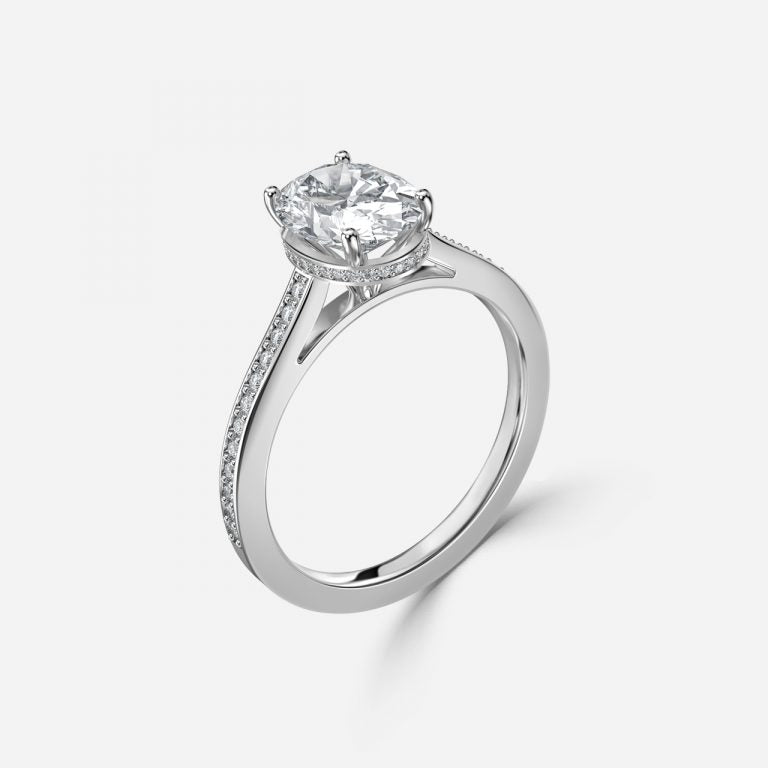 Evelyn Oval Hidden Halo Lab Grown Diamond Engagement Ring