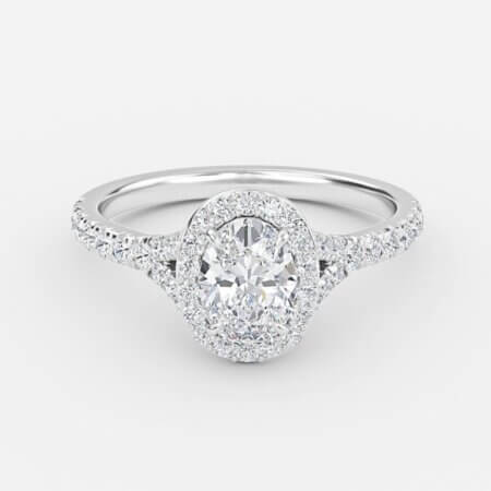 Chelsea Oval Halo Lab Grown Diamond Engagement Ring