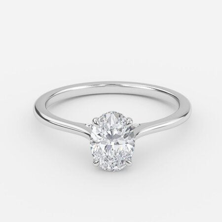 Valencia Oval Hidden Halo Lab Grown Diamond Engagement Ring