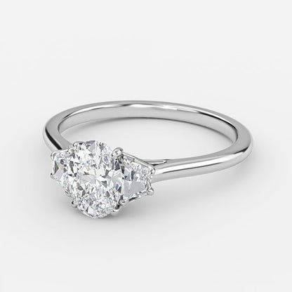 Ilene Oval Three Stone Lab Grown Diamond Engagement Ring