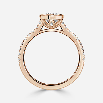 Ali&#039;i Oval Diamond Band Lab Grown Diamond Engagement Ring
