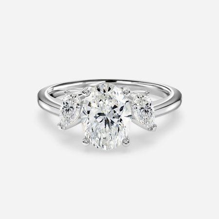 Freya Oval Three Stone Lab Grown Diamond Engagement Ring